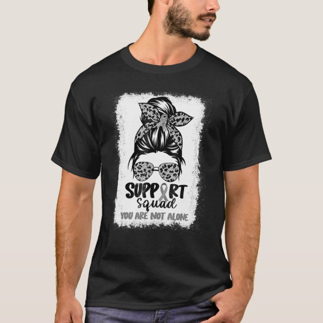 Support Squad Messy Bun Silver Warrior Dyslexia Aw T-Shirt (Front)