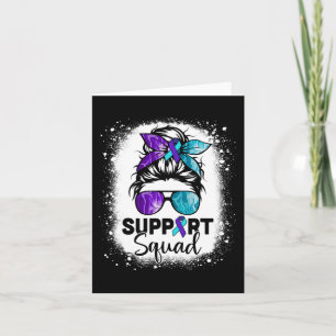 Support Squad Messy Bun Suicide Prevention Awarene Card