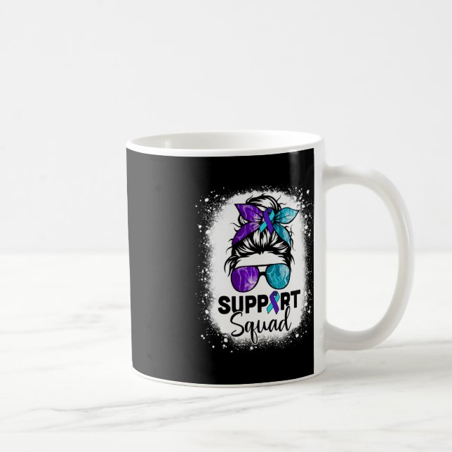Support Squad Messy Bun Suicide Prevention Awarene Coffee Mug (Right)
