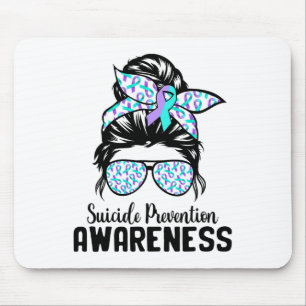 Support Squad Messy Bun Suicide Prevention Awarene Mouse Mat