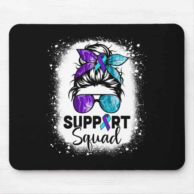 Support Squad Messy Bun Suicide Prevention Awarene Mouse Mat (Front)