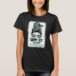 Support Squad Messy Bun Teal Warrior Stuttering Aw T-Shirt