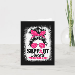 Support Squad Messy Bun Warrior Breast Cancer Awar Card