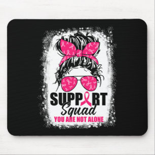 Support Squad Messy Bun Warrior Breast Cancer Awar Mouse Mat