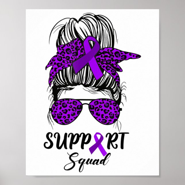 Support Squad Messy Bun Warrior Heimerheimer Aware Poster (Front)