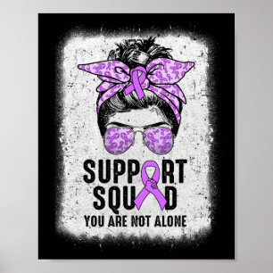 Support Squad Messy Bun Warrior Purple Epilepsy Aw Poster