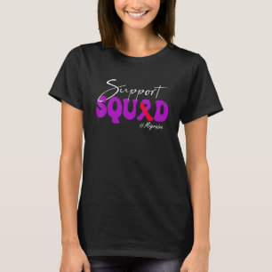 Support Squad Migraine Awareness Purple & Red Ribb T-Shirt