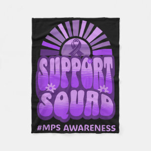 Support Squad Mps Awareness Retro Groovy Team Fleece Blanket