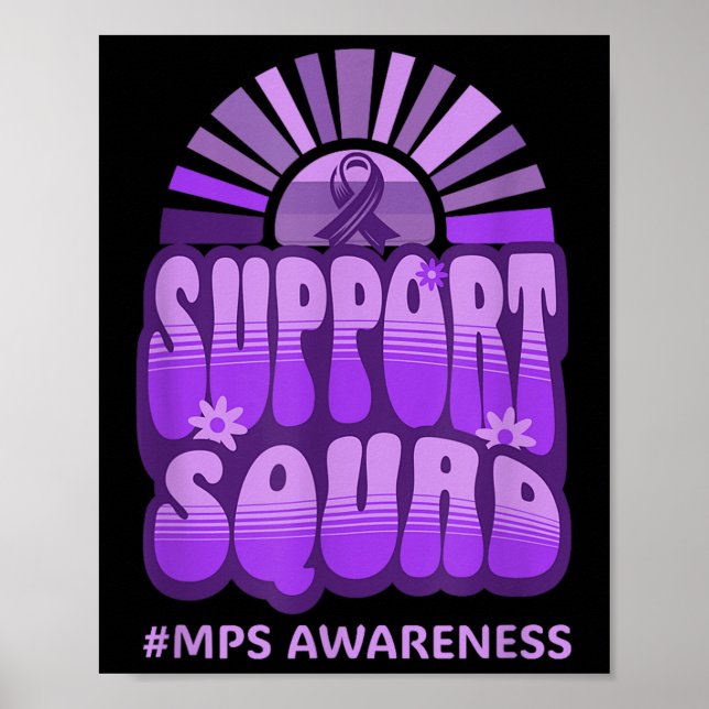 Support Squad Mps Awareness Retro Groovy Team  Poster (Front)
