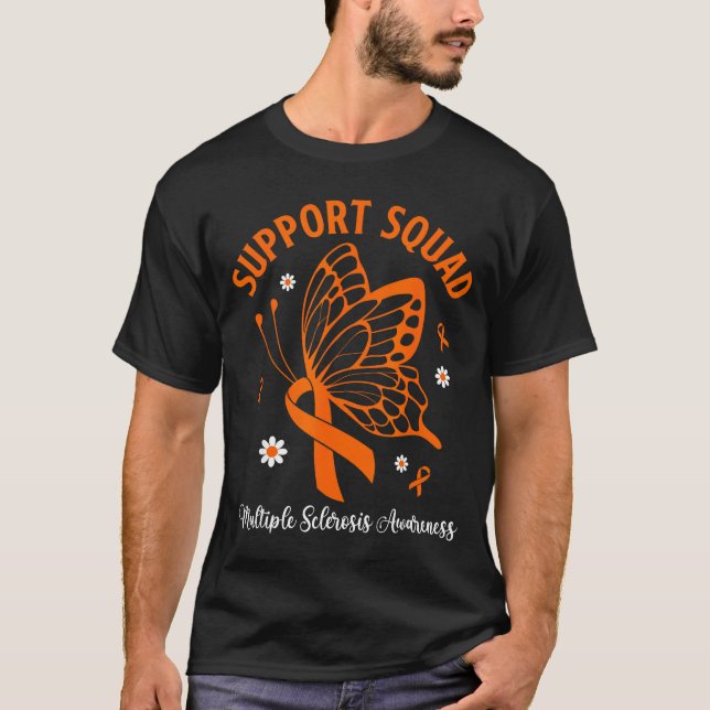 Support squad multiple sclerosis awareness orange T-Shirt (Front)