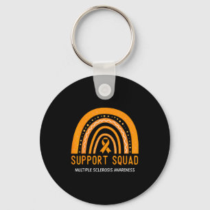 Support Squad Multiple Sclerosis Awareness Ribbon Key Ring