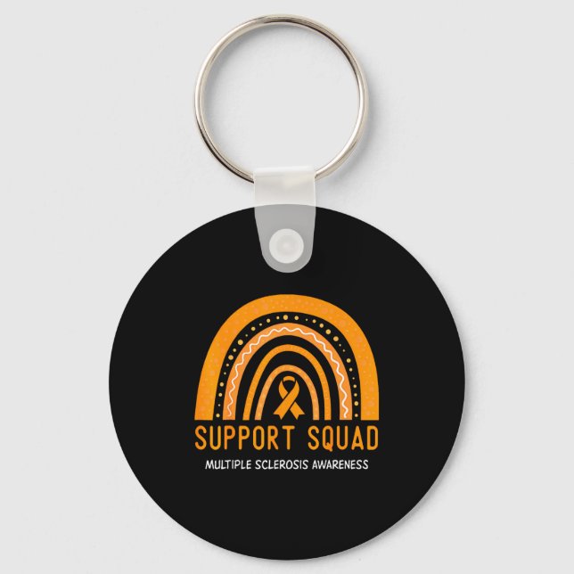 Support Squad Multiple Sclerosis Awareness Ribbon  Key Ring (Front)
