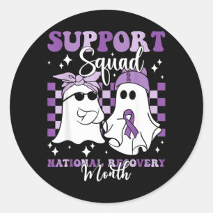 Support Squad National Recovery Month Addiction Classic Round Sticker