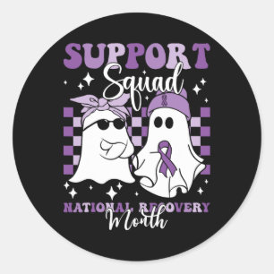 Support Squad National Recovery Month Addiction Re Classic Round Sticker