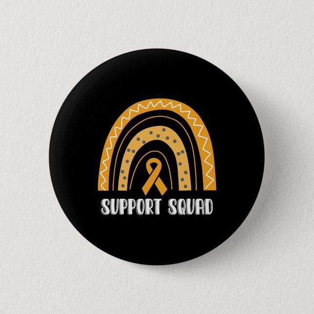 Support Squad Orange Rainbow Ribbon RSD CRPS Aware 6 Cm Round Badge (Front)