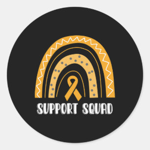 Support Squad Orange Rainbow Ribbon RSD CRPS Aware Classic Round Sticker