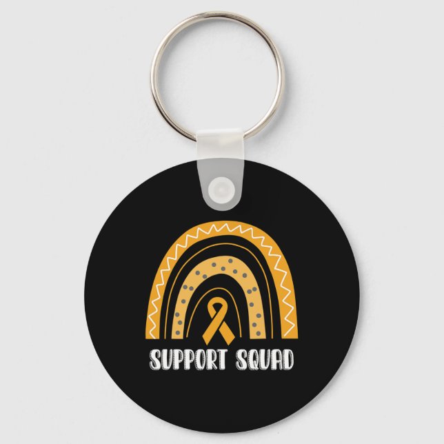 Support Squad Orange Rainbow Ribbon Rsd Crps Aware Key Ring (Front)