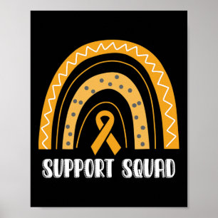 Support Squad Orange Rainbow Ribbon Rsd Crps Aware Poster
