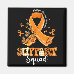 Support Squad Orange Ribbon Butterfly Ms Awareness Magnet