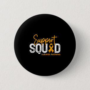 Support Squad Orange Ribbon Cancer Leukaemia Aware 6 Cm Round Badge
