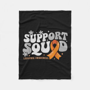 Support Squad Orange Ribbon Leukaemia Awareness Wa Fleece Blanket