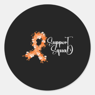 Support Squad Orange Ribbon Leukaemia Blood Cancer Classic Round Sticker