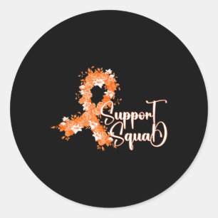 Support Squad Orange Ribbon Leukaemia Blood Cancer Classic Round Sticker
