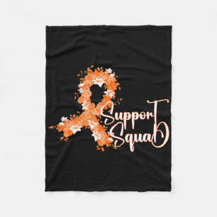 Support Squad Orange Ribbon Leukaemia Blood Cancer Fleece Blanket