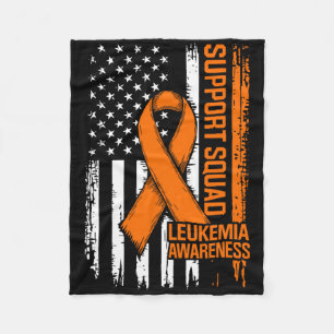 Support Squad Orange Ribbon Leukaemia Blood Cancer Fleece Blanket