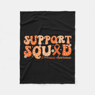 Support Squad Orange Ribbon Leukaemia Blood Cancer Fleece Blanket
