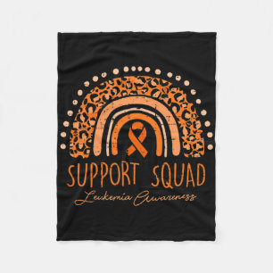Support Squad Orange Ribbon Leukaemia Blood Cancer Fleece Blanket