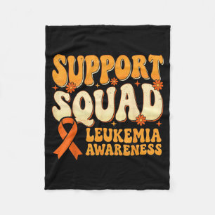 Support Squad Orange Ribbon Leukaemia Blood Cancer Fleece Blanket