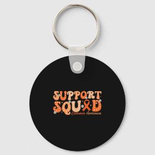Support Squad Orange Ribbon Leukaemia Blood Cancer Key Ring