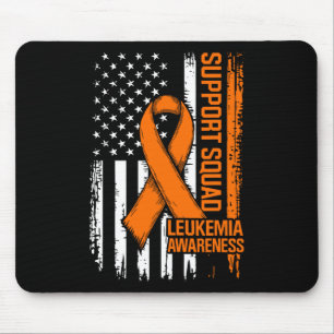 Support Squad Orange Ribbon Leukaemia Blood Cancer Mouse Mat