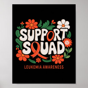 Support Squad Orange Ribbon Leukaemia Blood Cancer Poster