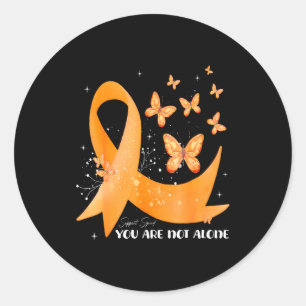 Support Squad Orange Ribbon Multiple Sclerosis Awa Classic Round Sticker
