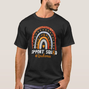 Support Squad Orange Ribbon Rainbow Leukaemia Awar T-Shirt