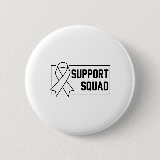 Support Squad Orange Warrior Crps Awareness  6 Cm Round Badge (Front)