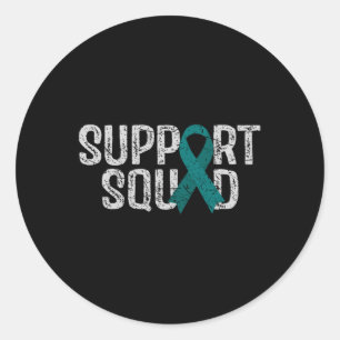 Support Squad Ovarian Cancer Awareness Comfort Col Classic Round Sticker