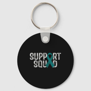 Support Squad Ovarian Cancer Awareness Comfort Col Key Ring