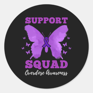 Support Squad Overdose Awareness Classic Round Sticker