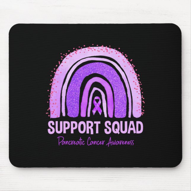 Support Squad Pancreatic Cancer Awareness Rainbow  Mouse Mat (Front)