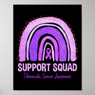 Support Squad Pancreatic Cancer Awareness Rainbow  Poster