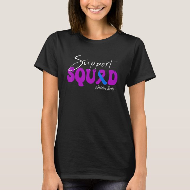 Support Squad Pediatric Stroke Awareness Purple &  T-Shirt (Front)