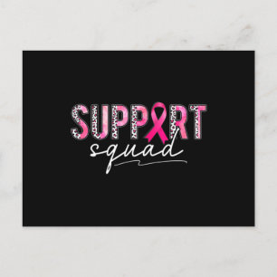 Support Squad Pink Leopard Ribbon Breast Cancer Aw Postcard