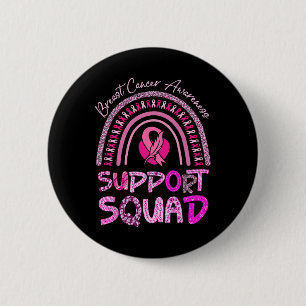 Support Squad Pink Rainbow Leopard Breast Cancer A 6 Cm Round Badge