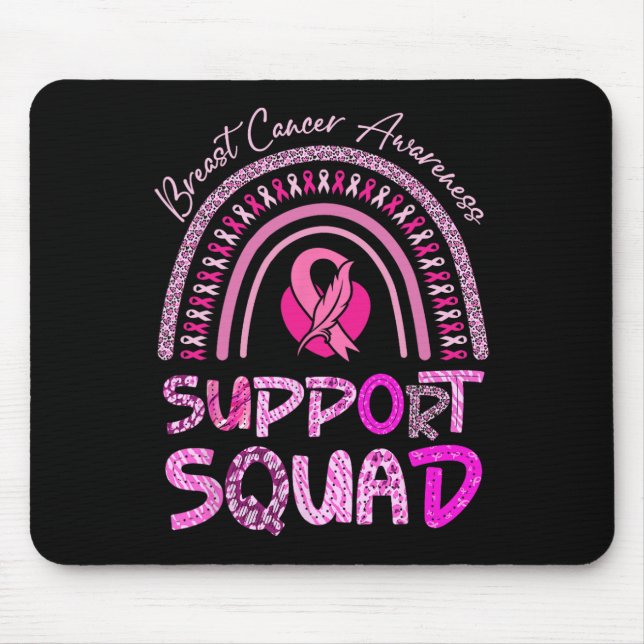 Support Squad Pink Rainbow Leopard Breast Cancer A Mouse Mat (Front)