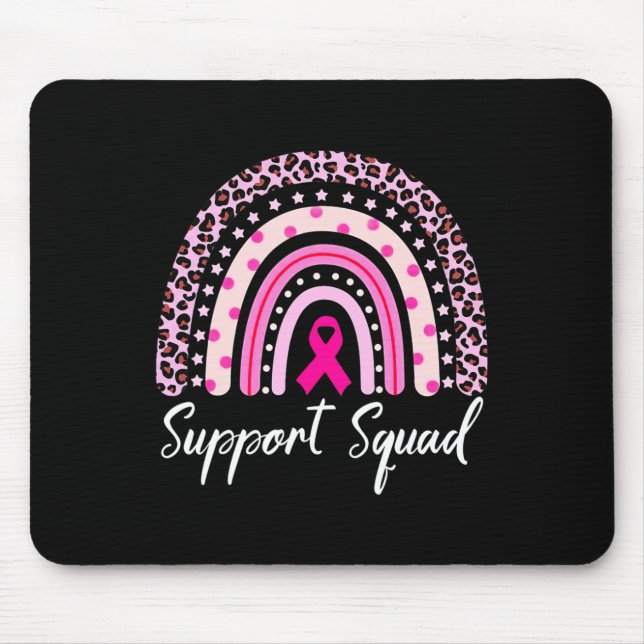 Support Squad Pink Rainbow Leopard Breast Cancer A Mouse Mat (Front)