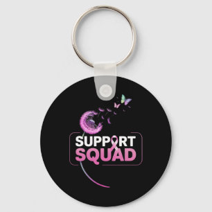 Support Squad Pink Ribbon Breast Cancer Awareness Key Ring