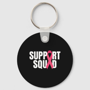 Support Squad Pink Ribbon Breast Cancer Awareness  Key Ring